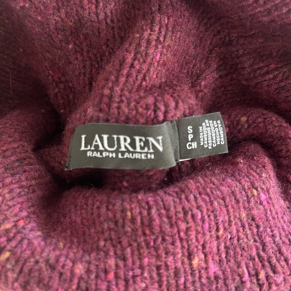 Lauren Ralph Lauren Burgundy Cowl Neck Sweater | Size Small - Picture 2 of 4